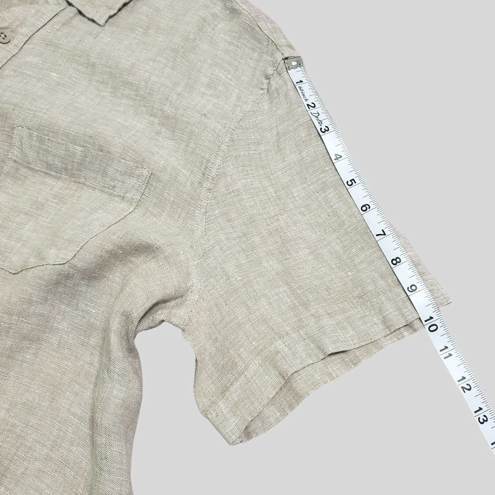 Panama Jack Mens Tan 100% Linen Short‎ Sleeve Button Down Shirt Size XL - Picture 8 of 10